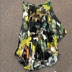 ASOS Multicolor Camouflage Pleated Midi Skirt